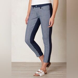 prAna Denim Railroad Indigo Stripe Jett Capri Crop Jeans Size 10/30